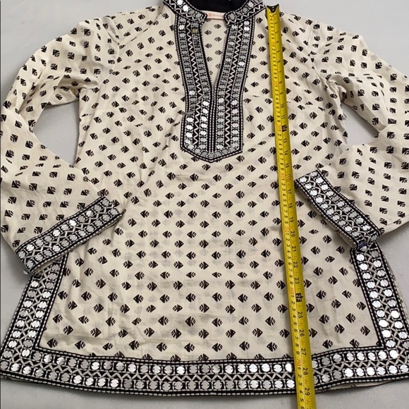 Tory Burch multicolor fish print tunic cream and black 6 - Picture 10 of 15